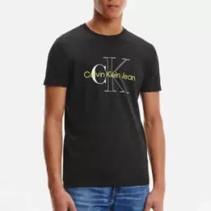 Calvin Klein Jeans Mens Two Tone Monogram T-Shirt - Black - L