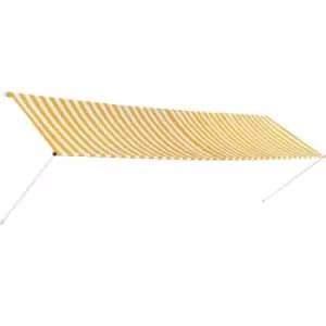 Retractable Awning 400x150cm Yellow and White Vidaxl Yellow