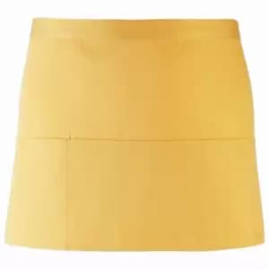 Premier Ladies/Womens Colours 3 Pocket Apron / Workwear (Pack of 2) (One Size) (Sunflower)