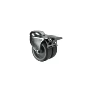 Braked Swivel Bolt Hole 50MM Twin Rubber
