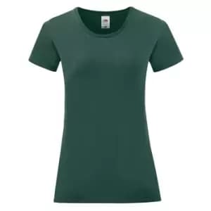 Fruit Of The Loom Womens/Ladies Iconic T-Shirt (L) (Forest)