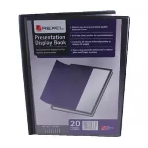 Rexel Presentation Display Book 20 Pocket A4 Black 12710BK