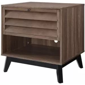 Vaughn Walnut Mid Century Modern 1 Door Accent Side Table