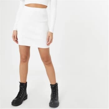 Jack Wills Ribbed Knitted Skirt - White