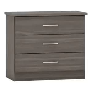Seconique Nevada 3 Drawer Chest - Black Wood Grain