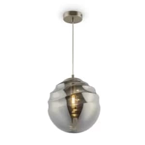 Modern Vinare Nickel Pendant Ceiling Light Glass Shade