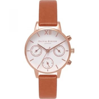 Chrono Detail Rose Gold & Tan Watch