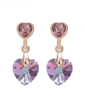 Jon Richard Rose Gold Heart Drop Earring