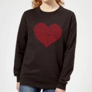 Super Mario Items Heart Womens Sweatshirt - Black