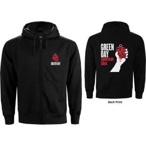 Green Day - American Idiot Mens Large Zipped Hoodie - Black