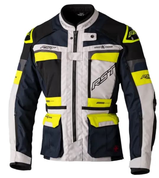 RST Adventure-Xtreme Race Dept Ce Mens Textile Jacket Silver Navy Yellow 40