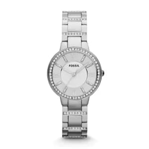 Fossil Womens Virginia Stainless Steel Watch - Silver