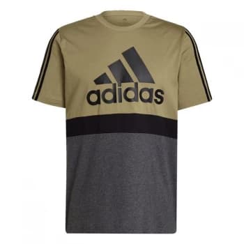 adidas Essentials Colorblock T-Shirt Mens - Orbit Green / Black
