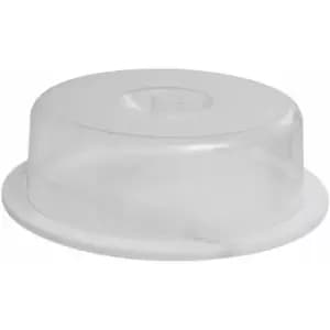 Round White Marble Cheese Board With Clear Plastic Dome Polished Finish Sturdy Marble and Dome Versatile w30 x d30 x h9cm - Premier Housewares