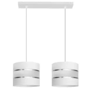 Helen Straight Bar Pendant Ceiling Light White, Silver 45cm