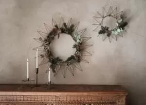 Nkuku Talini Wreath Christmas Decorations Gold Small 7 x 41cm (Diameter)