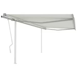 Vidaxl Manual Retractable Awning With Posts 4.5X3.5 M Cream
