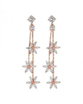 Jon Richard Three Flower Linear Earring