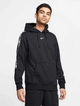 Nike Repeat Overhead Print Hoodie - Black