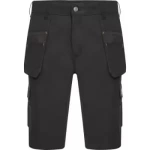 JCB Mens Trade Hybrid Stretch Shorts 38" in Black Cotton/Polyester