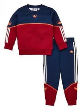 adidas Originals Outline Crew Tracksuit - Indigo, Size 12-18 Months, Women