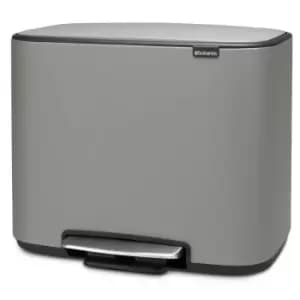 Brabantia Bo Pedal Bin 11 + 23 Litre Mineral Concrete Grey