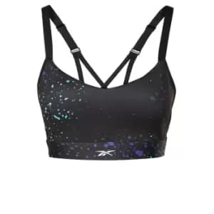 Reebok Lux Multi-Colored Speckle Strappy Bra Womens - Black