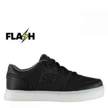 Skechers Light Up Childrens Trainers - Black/White