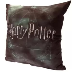 Harry Potter Deathly Hallows Filled Cushion (One Size) (Grey/Green)
