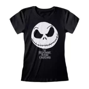 Nightmare Before Christmas Womens/Ladies Jack Skellington Fitted T-Shirt (L) (Black/White)