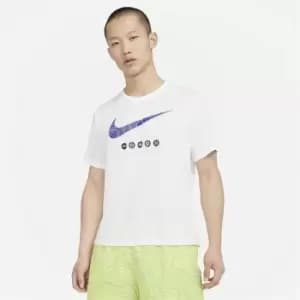 Nike DriFit Miler Short Sleeves T Shirt Mens - White