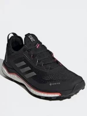 adidas Terrex Agravic Flow Gore-tex Trail Running Shoes, Black/Grey/Pink, Size 4, Women