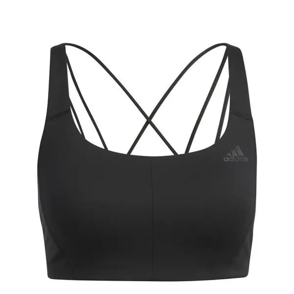 adidas Stud Mid Support Bra Womens Medium Impact Sports Bras 2XS (C) Black 34372603300