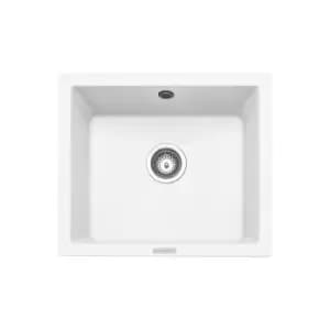 Single Bowl Undermount White Granite Kitchen Sink - Rangemaster Paragon