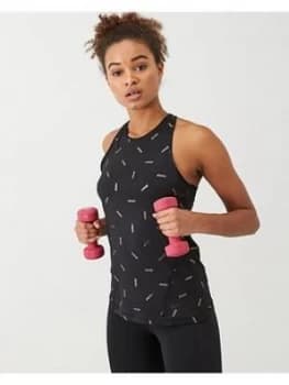 Nike Training Pro Toss Print Vest Top - Black, Size 2XL, Women
