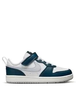 Nike Court Borough Low Kids Unisex Trainers - White/Blue, Size 12