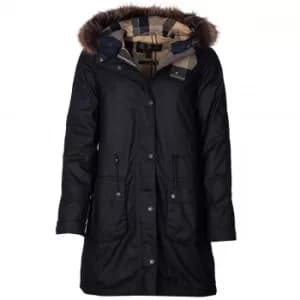 Barbour Womens Mull Wax Jacket Navy/Dress 12