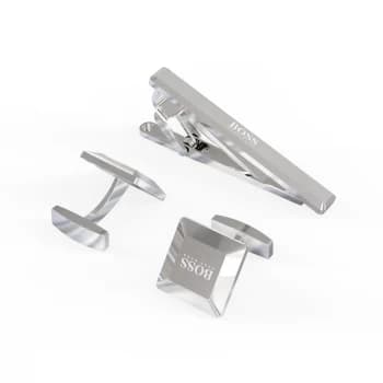Hugo Boss Brass Cufflink & Tie Clip Gift Set