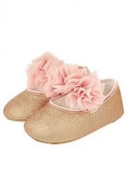 Monsoon Baby Girls Abilene Corsage Glitter Bootie - Rose Gold