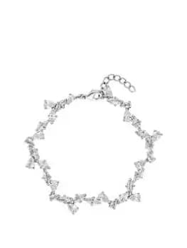 Jon Richard Rhodium Plated Cubic Zirconia Crystal Vine Pear Bracelet