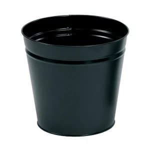 5 Star Facilities 15 Litre Waste Bin Round Metal Scratch Resistant Black