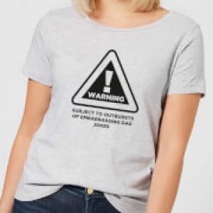 Warning Dad Jokes Womens T-Shirt - Grey - 3XL
