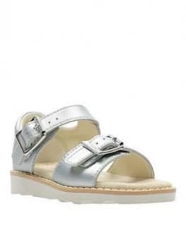 Clarks Crown Bloom Toddler Girls Sandal, Silver, Size 4 Younger