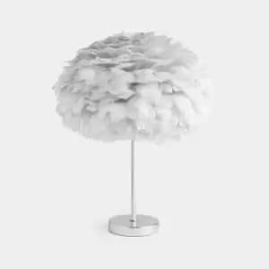 Grey Feather Table Lamp