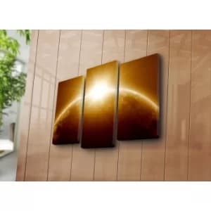 3PATK-60 Multicolor Decorative Canvas Painting (3 Pieces)