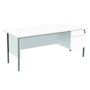 Serrion Rectangular 2 Drawer Pedestal 4 Leg Desk 1800x750x730mm White KF800065