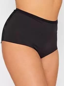 Yours 3 Pack Lace Back Full Briefs, Black, Size 18-20, Women