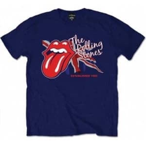 Rolling Stones Lick The Flag Navy Mens T Shirt: Large