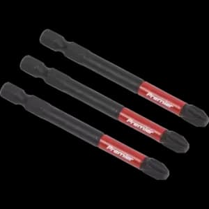 Sealey Impact Power Tool Phillips Screwdriver Bits PH3 75mm Pack of 3