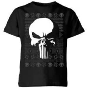 Marvel Punisher Kids Christmas T-Shirt - Black - 11-12 Years